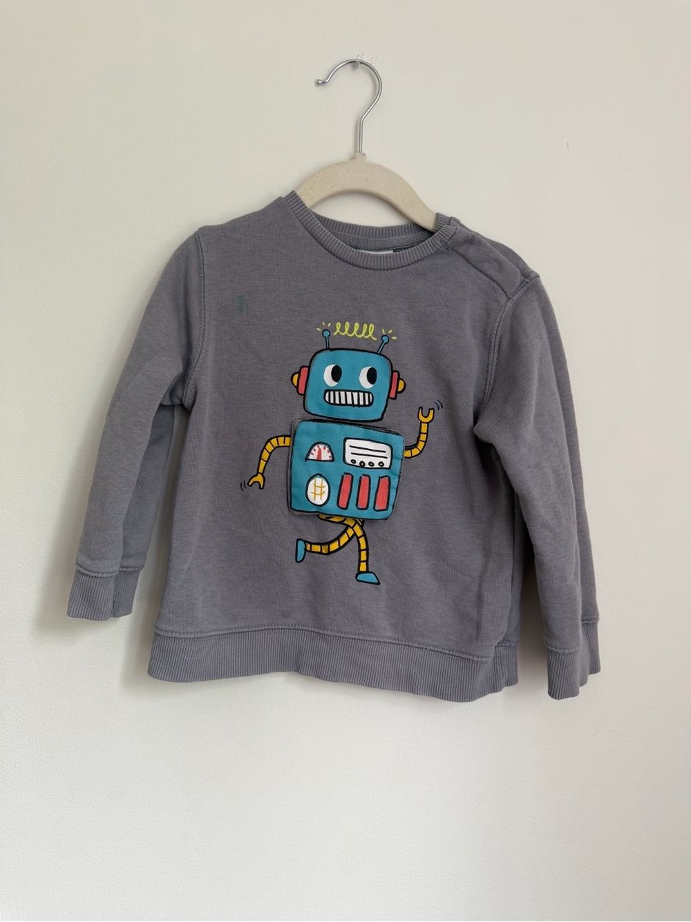 Zara Grey Sweatshirt with Robot Graphic (Size 2-3)